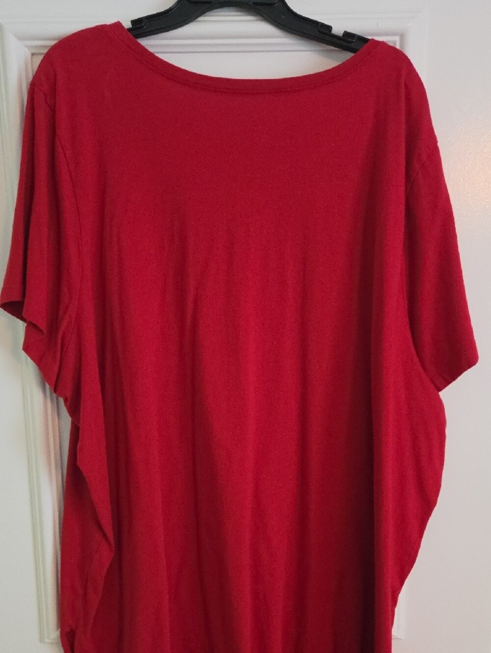 Roaman's Red V-Neck Short Sleeved Top - Picture 3 of 3